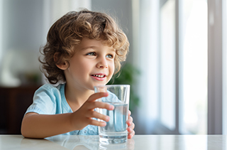 Boy drinking water