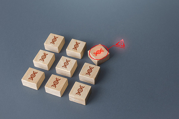 Image of DNA on wooden blocks